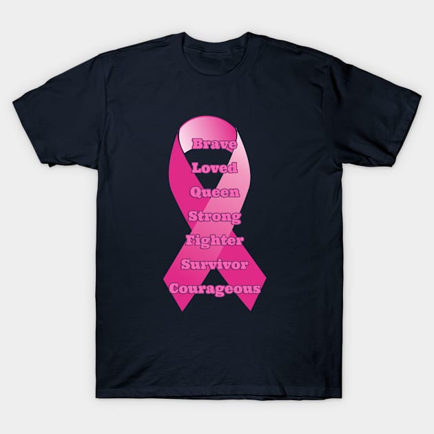 Breast Cancer Ribbon T-Shirt by musicanytime